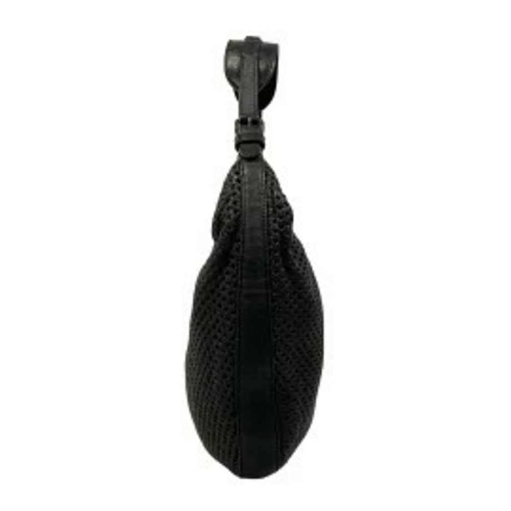 Christian Dior Shoulder Bag Perforated Black Leather